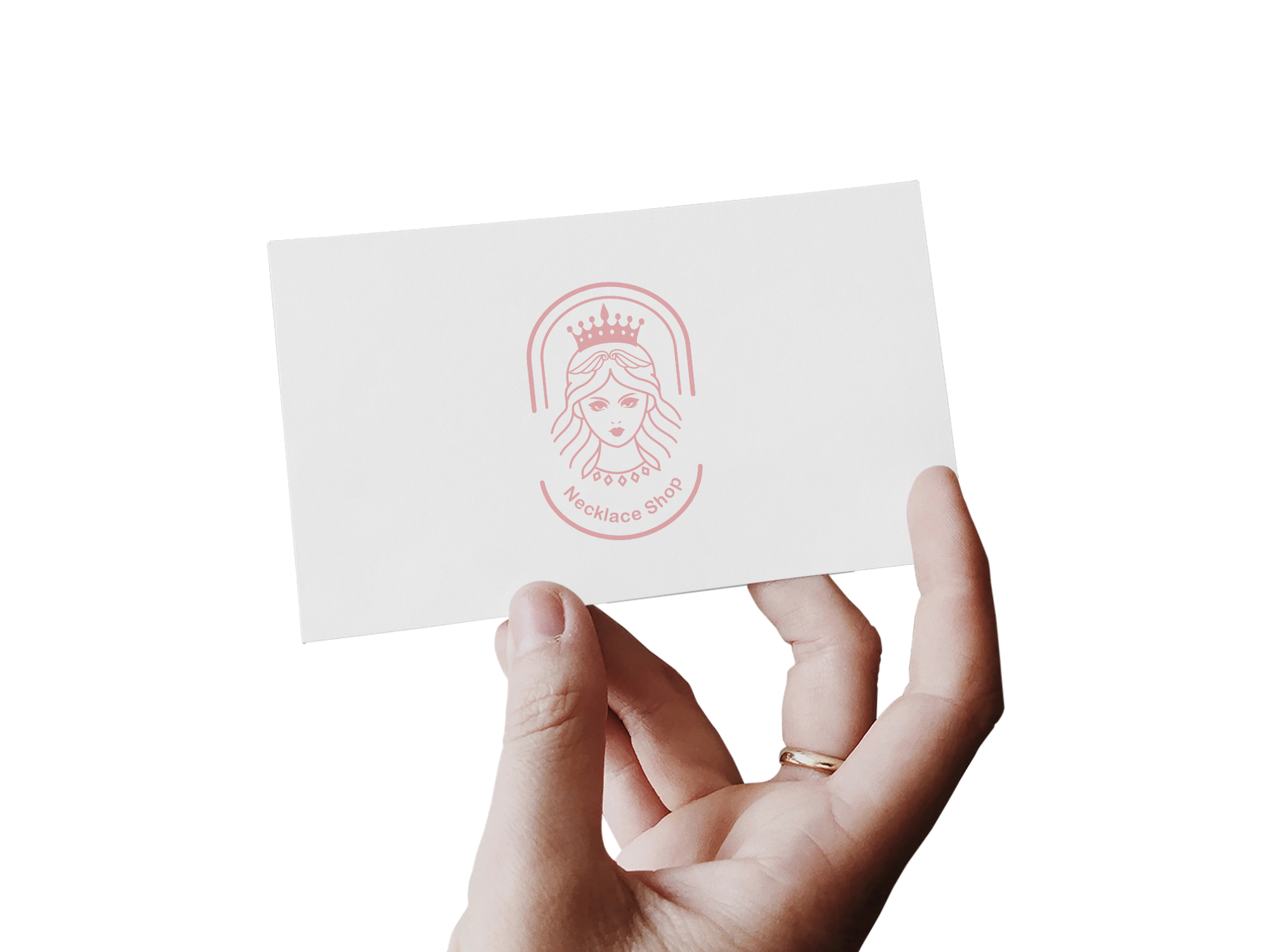 Designer-Hand holding card logo display mockup